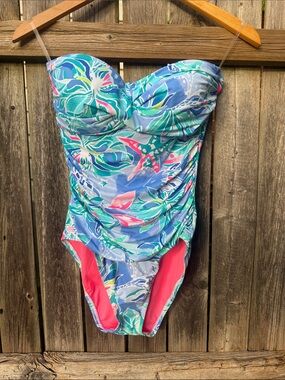 Lilly Pulitzer Flamenco One Piece Swimsuit Size 6 Bahamas Beachcomber